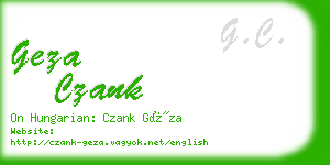 geza czank business card
